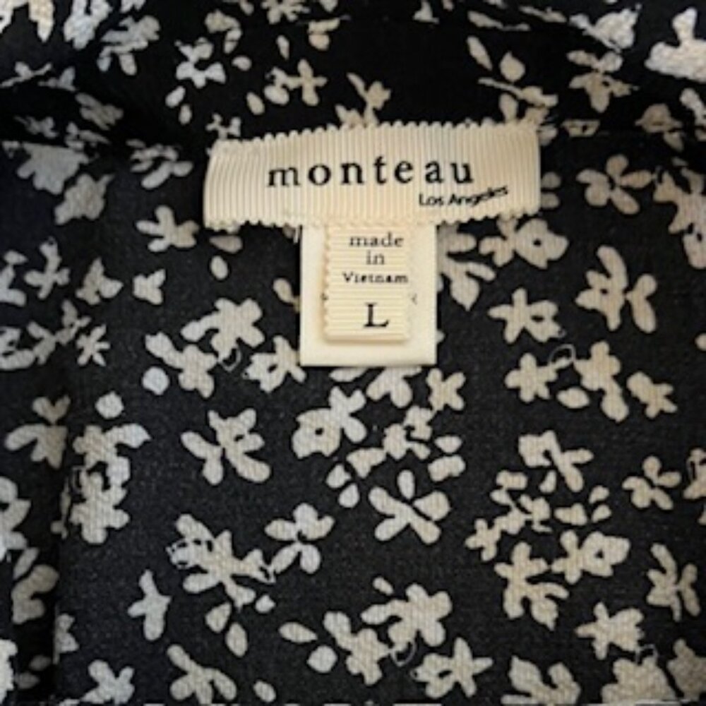 Black and White Floral Midi Dress - Classic Short Sleeve - Picture 10 of 10
